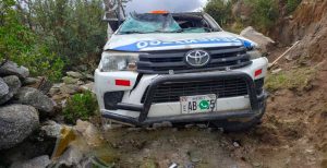 DOS HERIDOS EN VOLCADURA DE CAMIONETA DE SERENAZGO EN CHALLHUAHUACHO