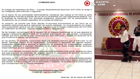 Colegio de Ingenieros se pronuncia por uso indebido de sus instalaciones y logotipo